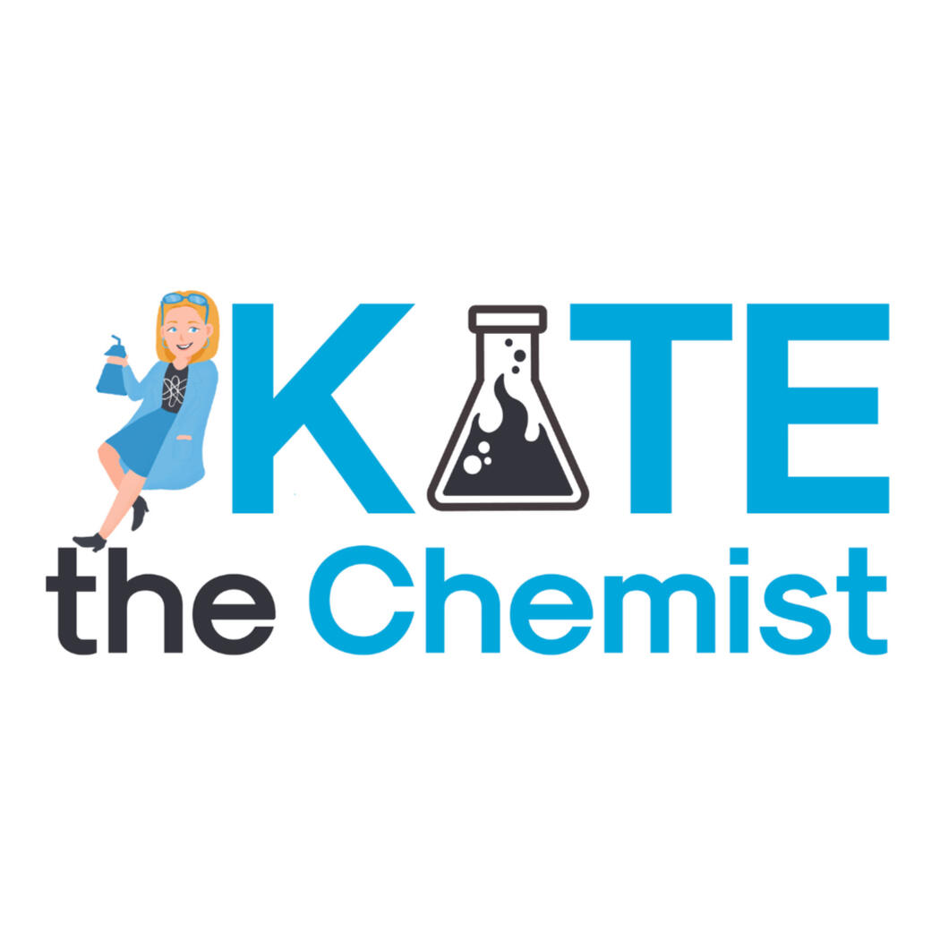 Merch Logo for Kate the Chemist. 2017. Commissioned for a mascot and logo for printed merchandise that's gender inclusive and fun.